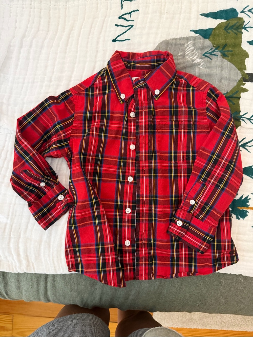 Crewcuts Red Plaid Button-Down Shirt for Kids